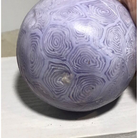 Purple Swirl Patterned Spherical Glow Candle Round Illuminating Retro Hippie - Picture 5 of 10